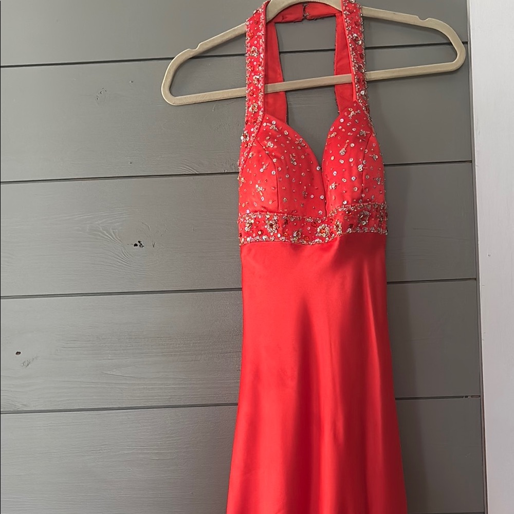 Mori Lee Sequin Halter Prom Gown